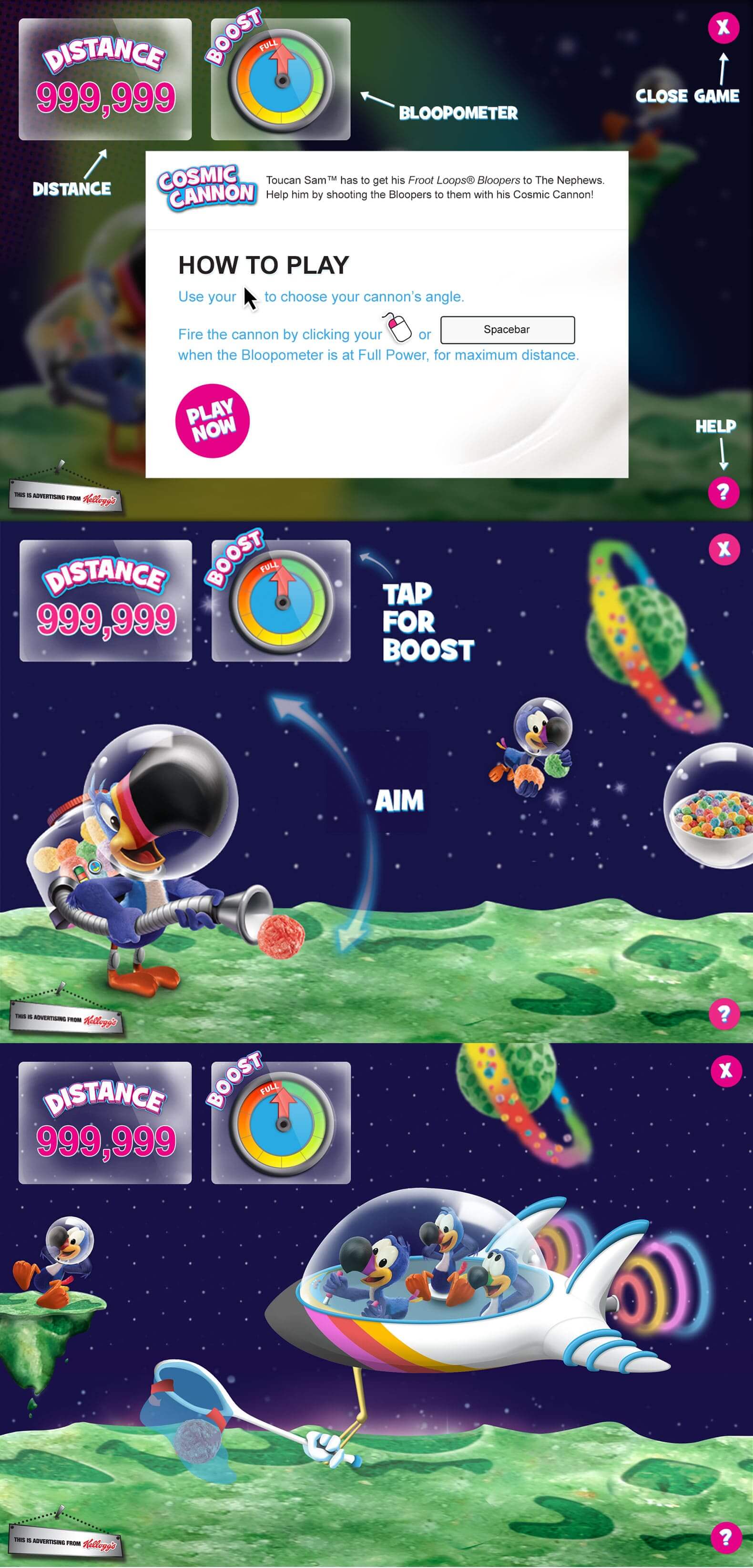 Froot Loops Bloopers Cosmic Cannon HTML5 game